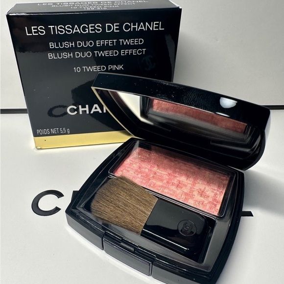 New CHANEL Les Tissages de Chanel Blush Duo Tweed Effect- 10 Tweed Pink - Picture 1 of 11